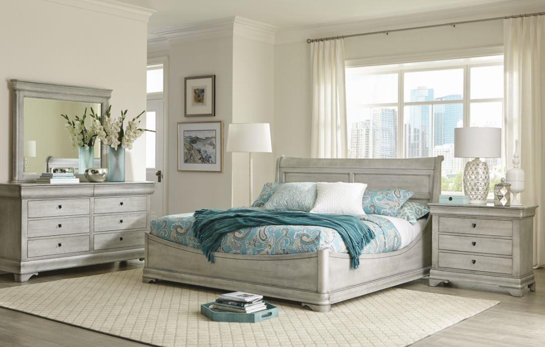 Durham Chateau Fontaine Traditional Solid Wood King Euro Bed Stoney